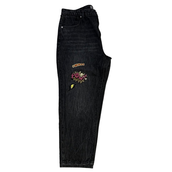 No Boundaries Women’s High Rise Patchwork Jeans Black Size 21 NWT - Picture 4 of 11